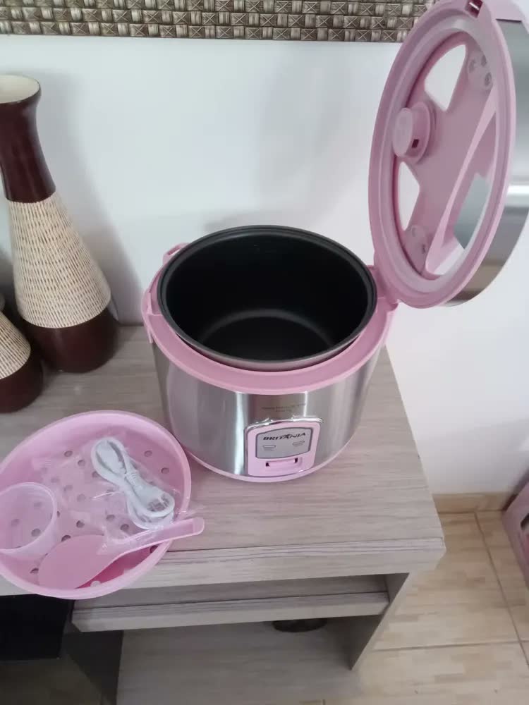 foto de Panela De Arroz Elétrica Britânia Rosa 10 Xícaras Rosa Cor Rosa-claro