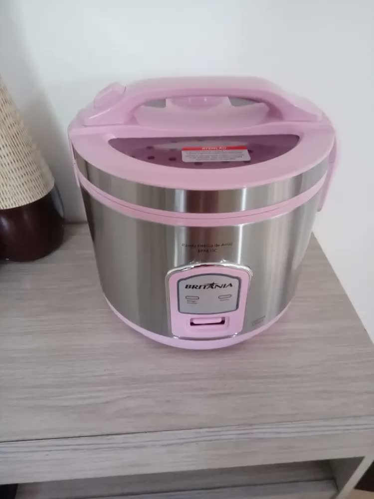foto de Panela De Arroz Elétrica Britânia Rosa 10 Xícaras Rosa Cor Rosa-claro