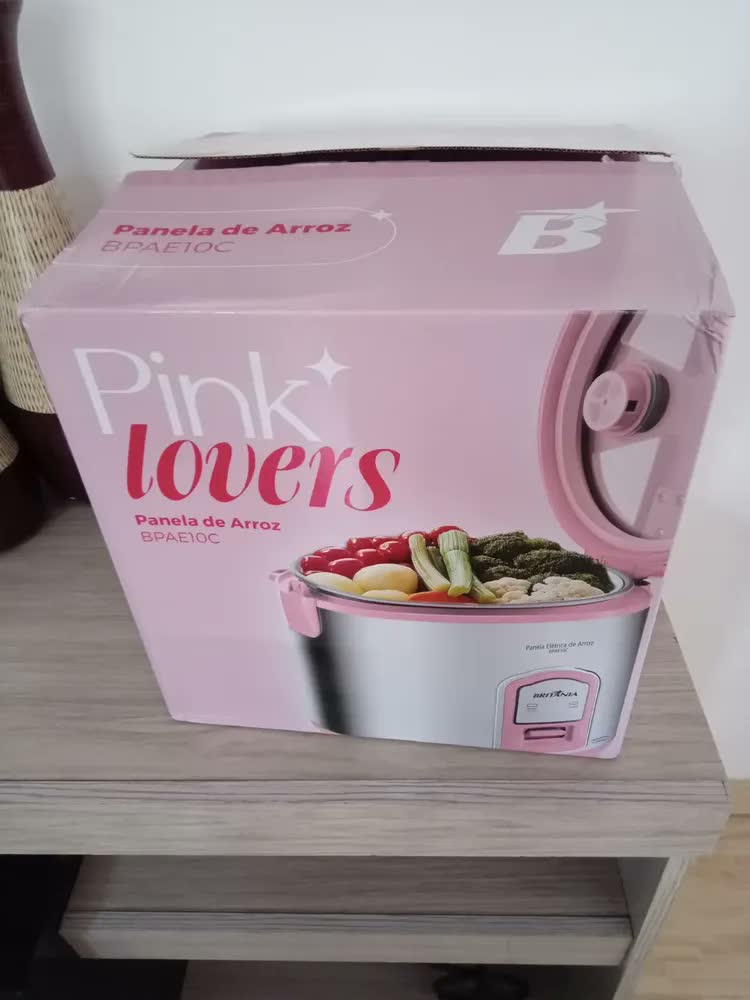 foto de Panela De Arroz Elétrica Britânia Rosa 10 Xícaras Rosa Cor Rosa-claro