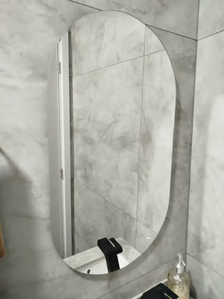 foto de Espelho Oval 76cm Led Para Banheiro Iluminação Sofisticada