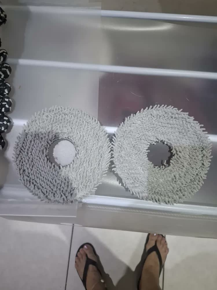 foto de 2 Pano Mop Para Robô Aspirador Xiaomi S10+ X10 Plus B101 Cor Cinza
