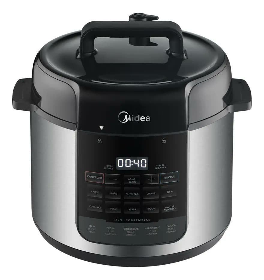 Panela De Pressão Elétrica 5l Nutripro Inox Midea Cor Cinza