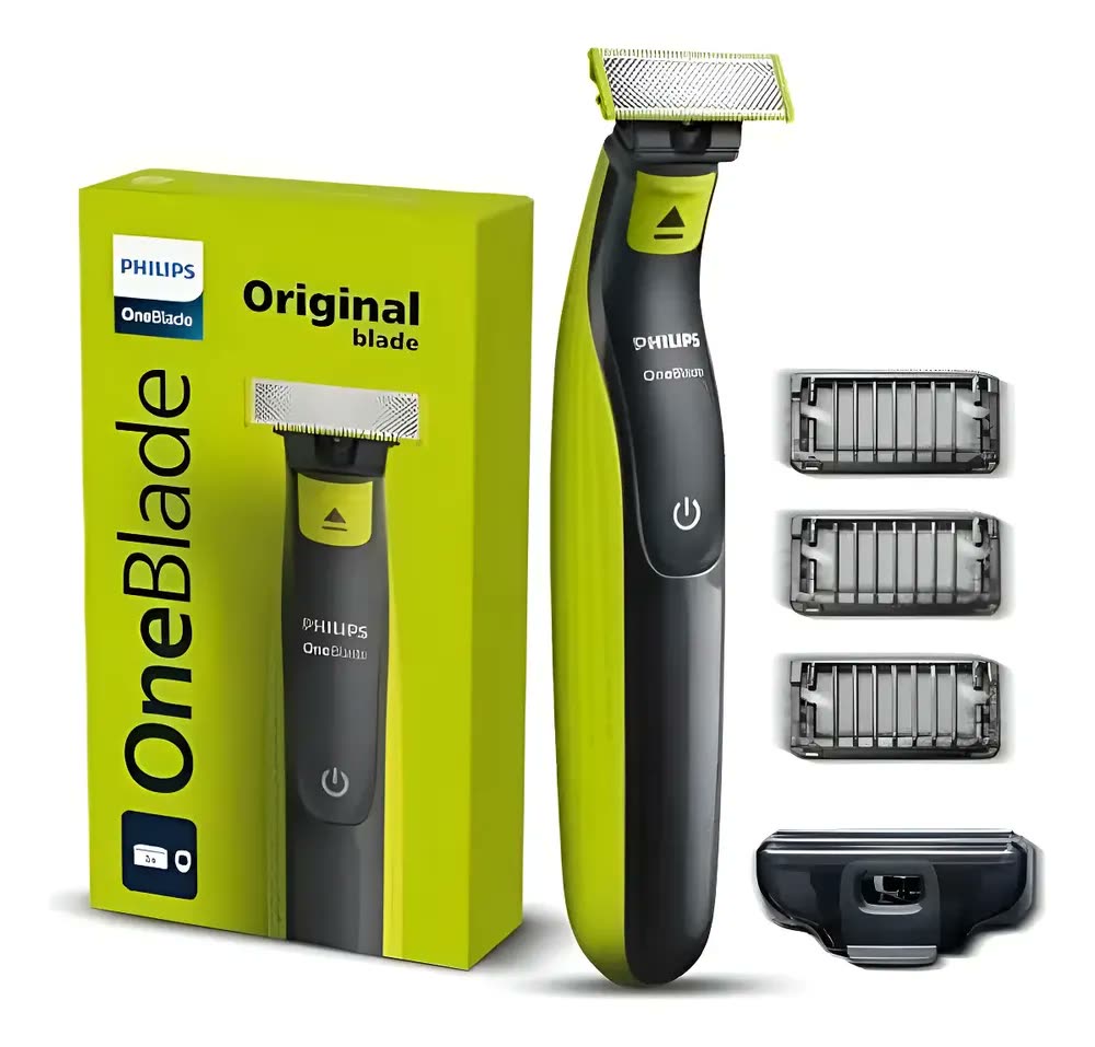 Aparador Barbeador Oneblade Uso Seco Molhado Sem Fio Bivolt Preto/verde