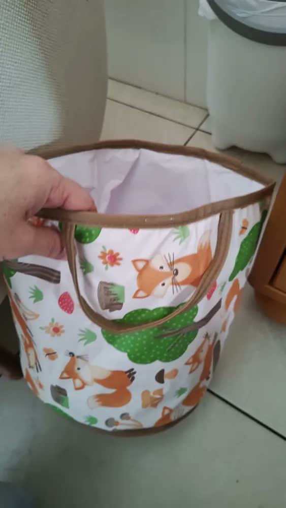 foto de Cesto Dobrável Organizador Infantil Brinquedos Roupa Suja P