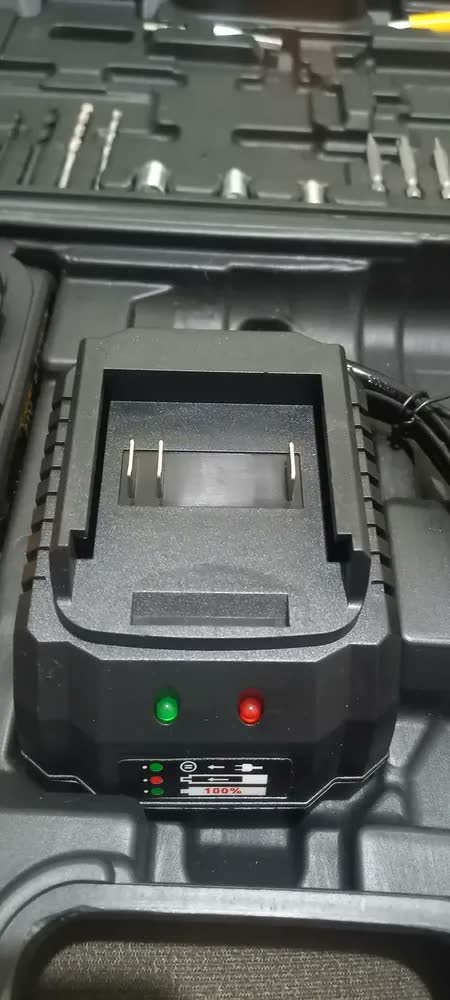foto de Furadeira Parafusadeira Impacto Runport Brushless 21V Sem Fio 45Nm 2 Baterias 2.0Ah Carregador Rápido Kit Brocas Bits Soquetes Acessórios