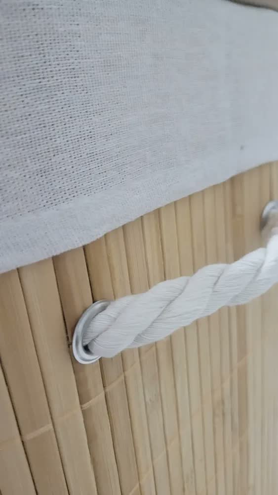 foto de Vittak Cesto De Roupa Bambu 72 Litros Dobrável Retangular Com Tampa E Forro