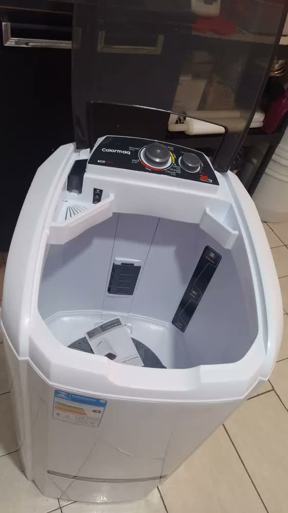 foto de Tanquinho Lavadora Semi Automática Colormaq Ecomax Lcs 20kg Cor Preto