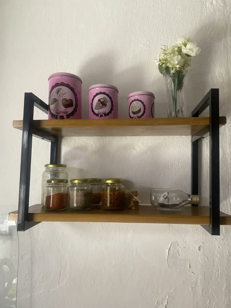 foto de Prateleira Industrial Livros 60x20cm Dupla Reforçada Retrô