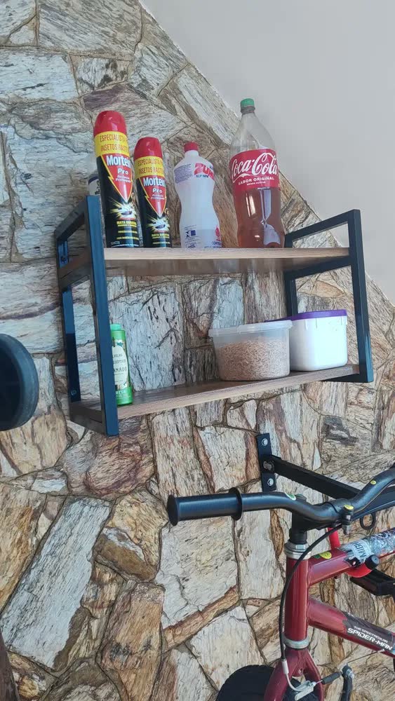 foto de Prateleira Industrial Livros 60x20cm Dupla Reforçada Retrô
