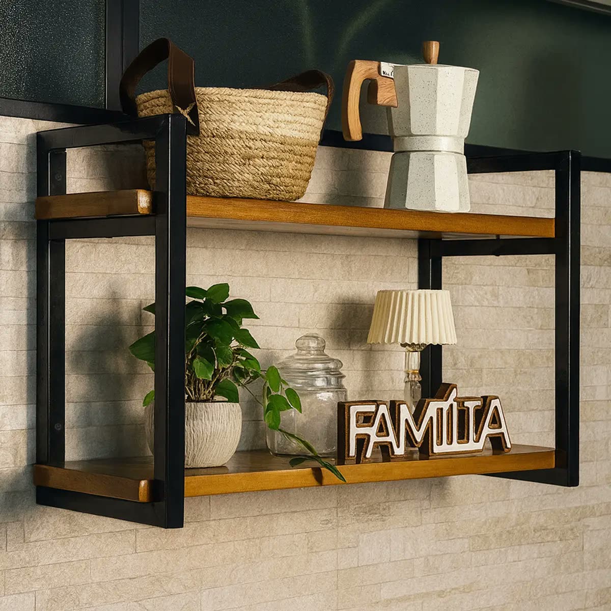 Prateleira Industrial Livros 60x20cm Dupla Reforçada Retrô