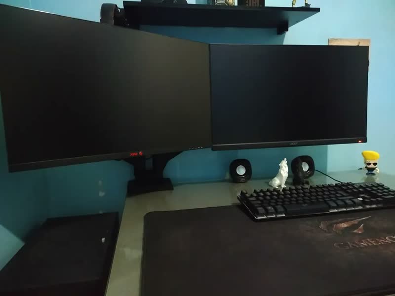 foto de Suporte Articulado para Monitor Zinnia Rust 200 Preto, com Pistão a Gás, para Telas de 17