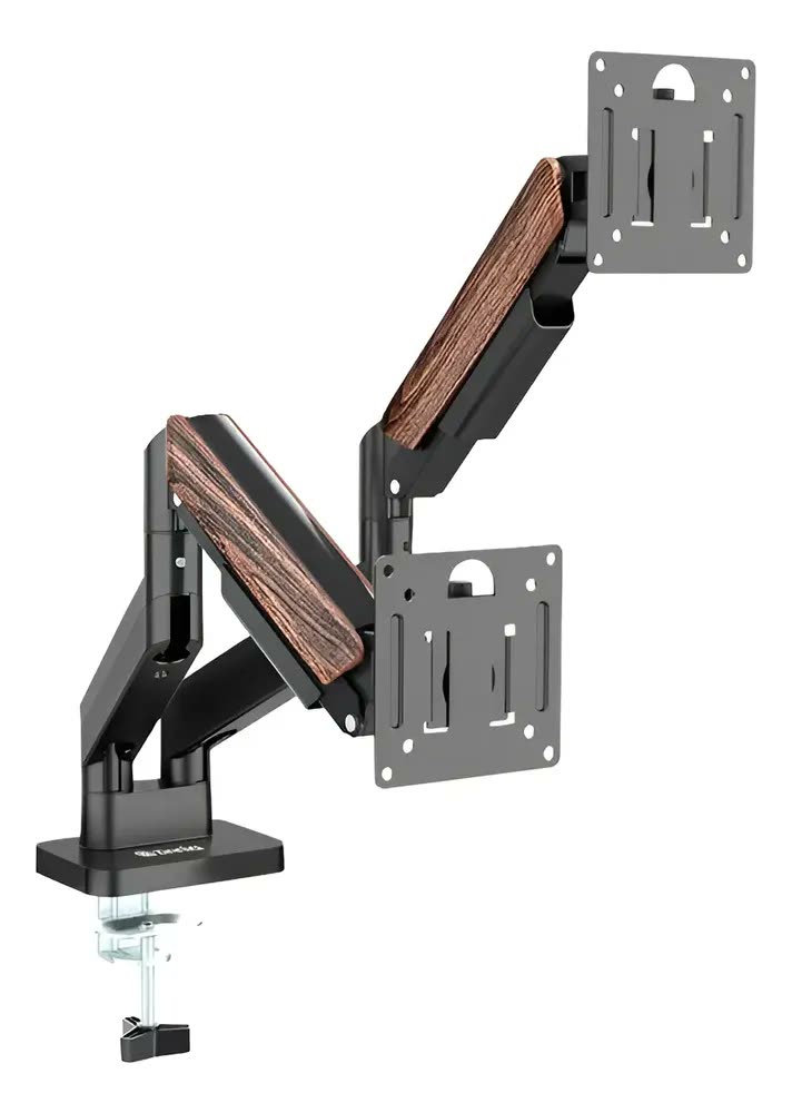 Suporte Articulado para Monitor Zinnia Rust 200 Preto, com Pistão a Gás, para Telas de 17