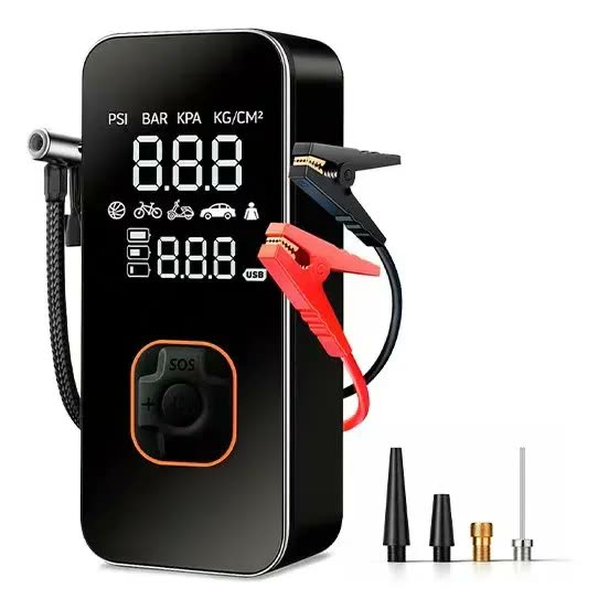 foto de Mini Compressor de Ar Automotivo B&G Digital Calibrador, Portátil e Recarregável