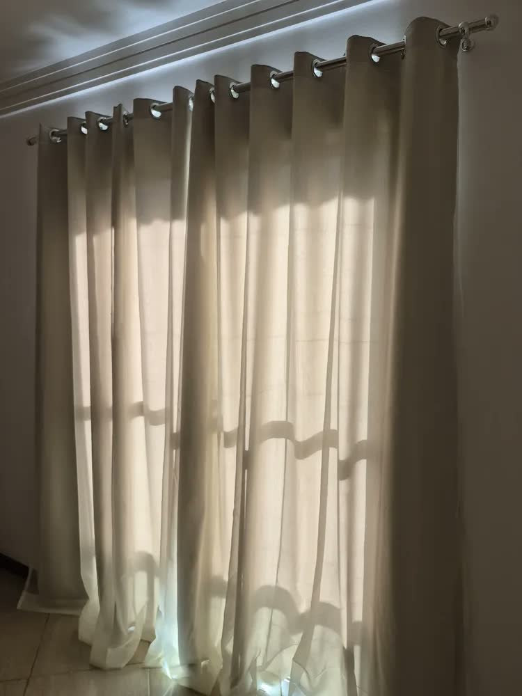 foto de Cortina Blackout Tecido 4,00x2,30 Com Voil Sala E Quarto