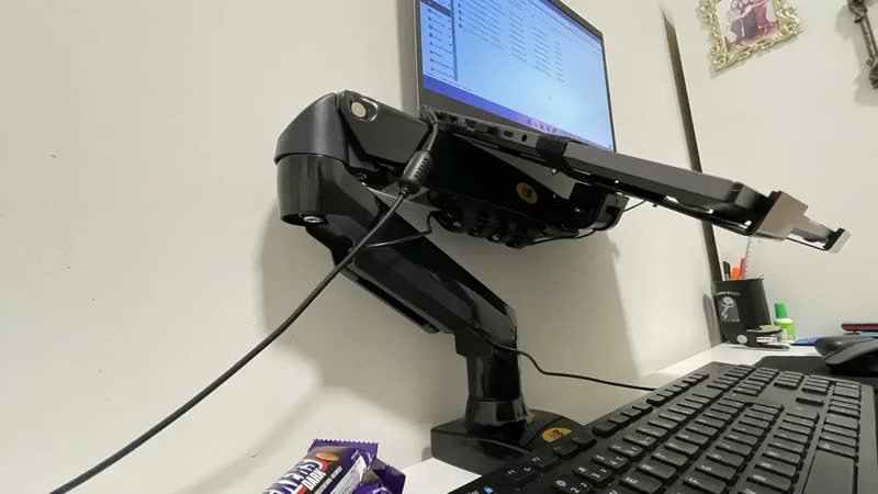 foto de Kit Suporte Notebook Articulado Pistão a Gás F80N + Bandeja 13-18