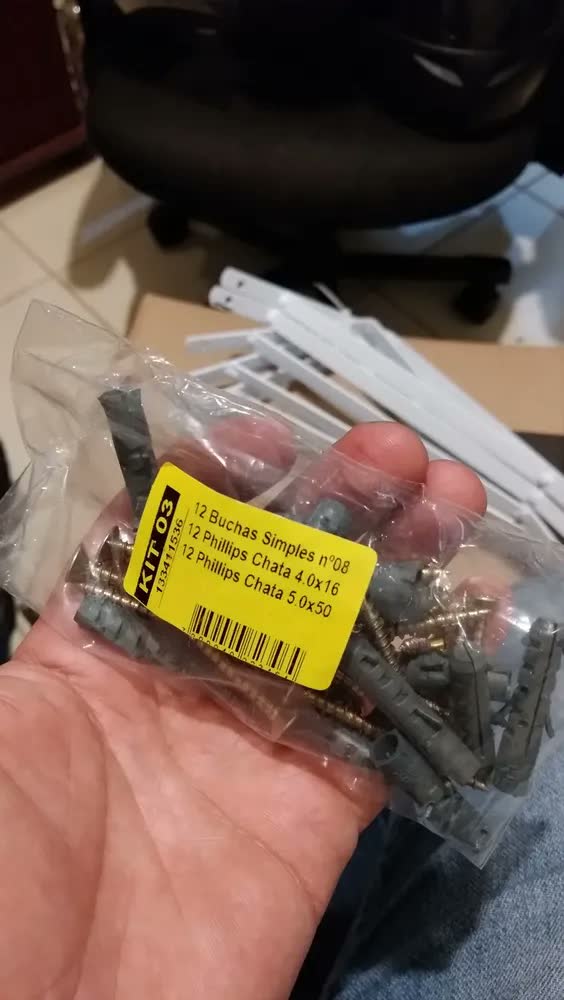 foto de Mão Francesa Reforçada 30cm - Kit Com 6 Suportes + Parafusos - Cor Preta -Cantoneira Industrial - Suporte L para Prateleira de Madeira