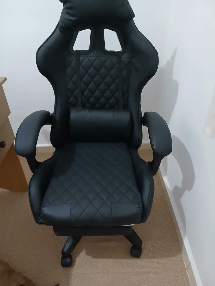 foto de Cadeira Gamer Ergonomica LODS Gamer Azul Inclinável Até 135º Escritório