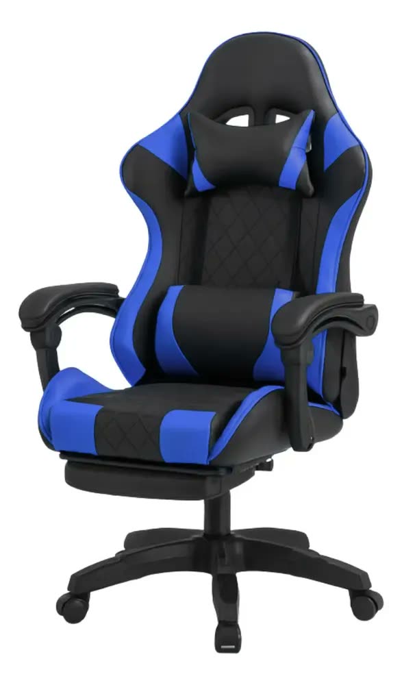foto de Cadeira Gamer Ergonomica LODS Gamer Azul Inclinável Até 135º Escritório