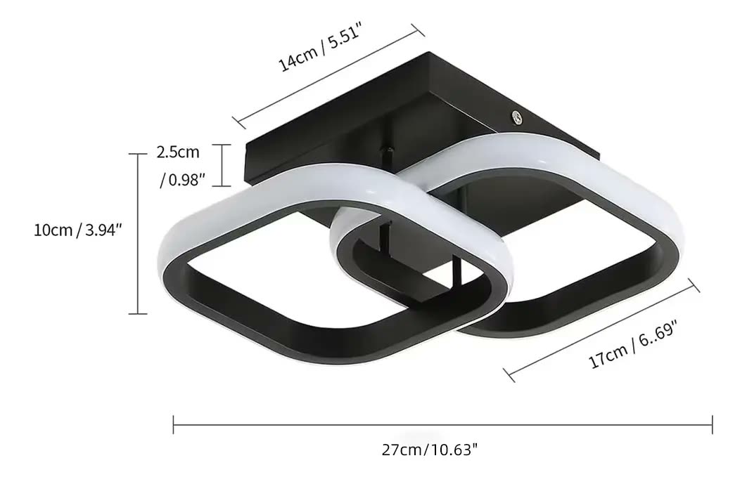 foto de Luminária Plafon Teto Pendente Quadrado Sobrepor Luz Led 30w