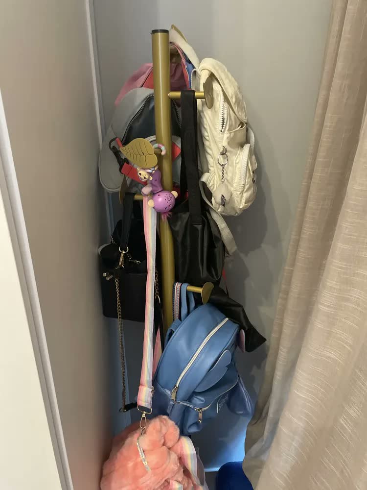 foto de Cabideiro Leaf Chão Mancebo P Casaco Bolsa Chapeu 6 Ganchos Cor Dourado