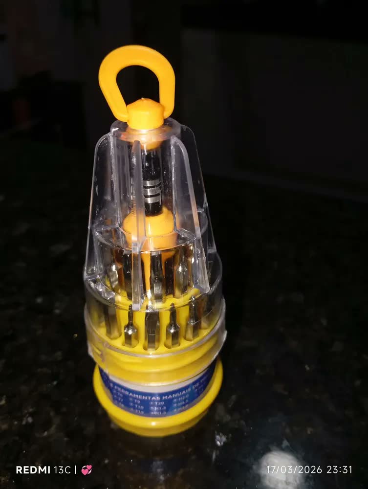 foto de Kit Jogo Ferramentas 31 Peças Chaves Fenda Philips Torx Allen Estrela Precisão Cabo Emborrachado Imantado Estojo Organizador Reparos Eletrônicos Manutenção Celular Notebook