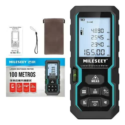 Trena Laser Digital Profissional Mileseey S6 100m Alta Precisão Medidor De Distância A Pilhas Portátil Gafer Para Obras, Engenharia E Construção