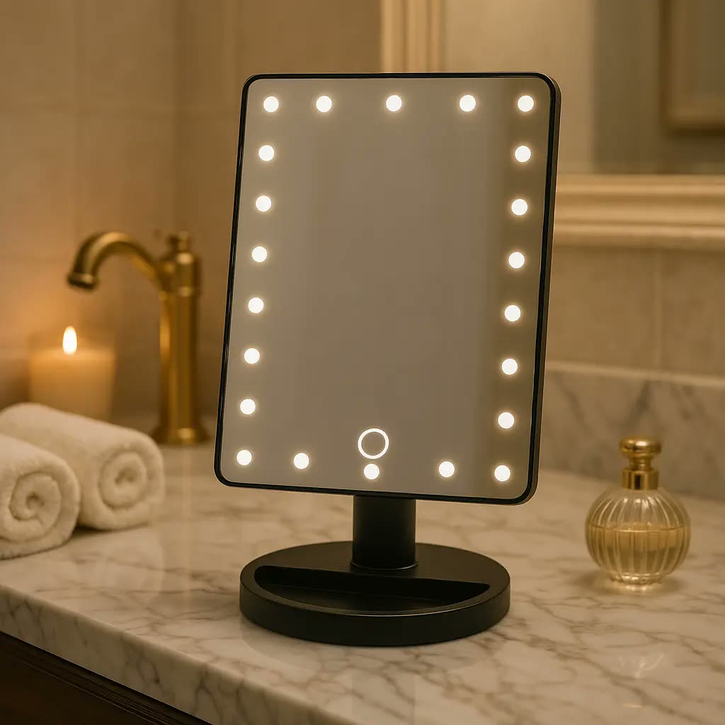 foto de Espelho Com Led Embutido Para Maquiagem De Mesa E Iluminado