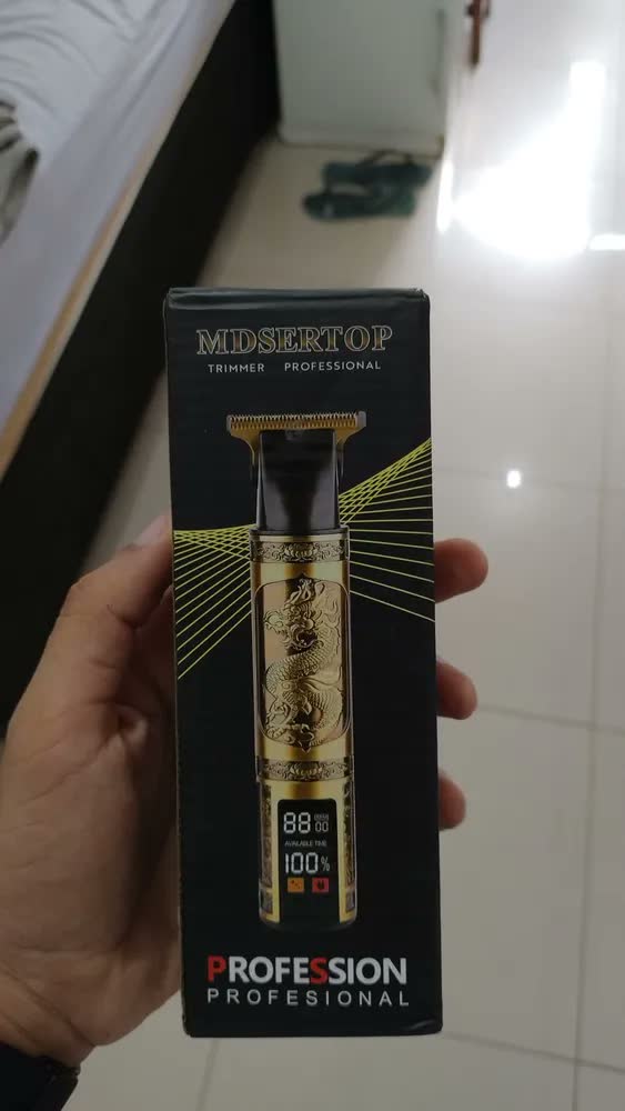 foto de Maquina De Cortar Cabelo Barbear Sem Fio Maquininha Dragão Elétrica Aparador De Pelos Acabamento Depilador 4 Pentes Intimo Masculino Motor Recarregável Usb Tipo C Dourado Nixzen