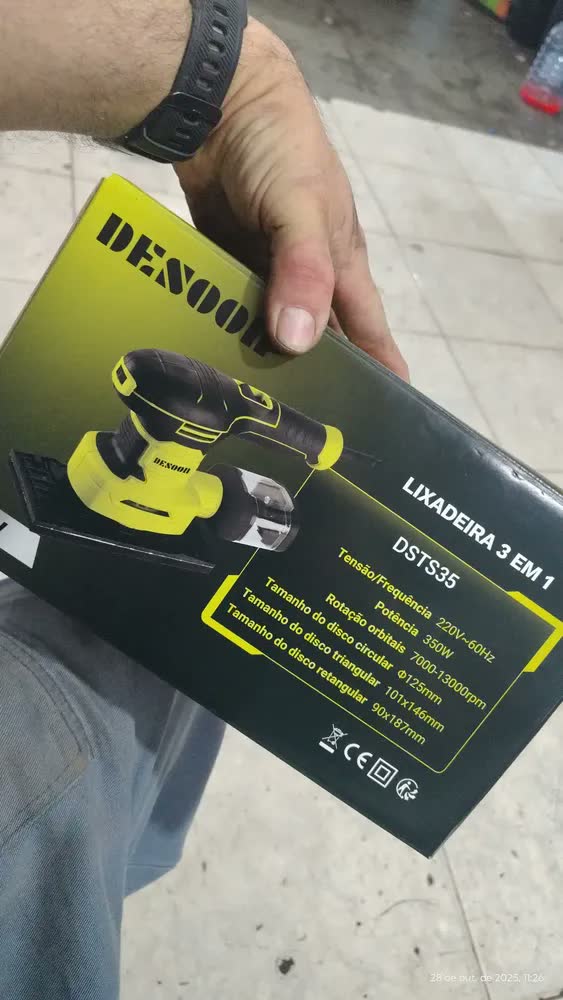 foto de Lixadeira Orbital 350w 3 En 1 Lijadora Electrica Professional Redonda Cuadrada En Forma De Delta 6 Velocidades Com 15 Lixas Desoon