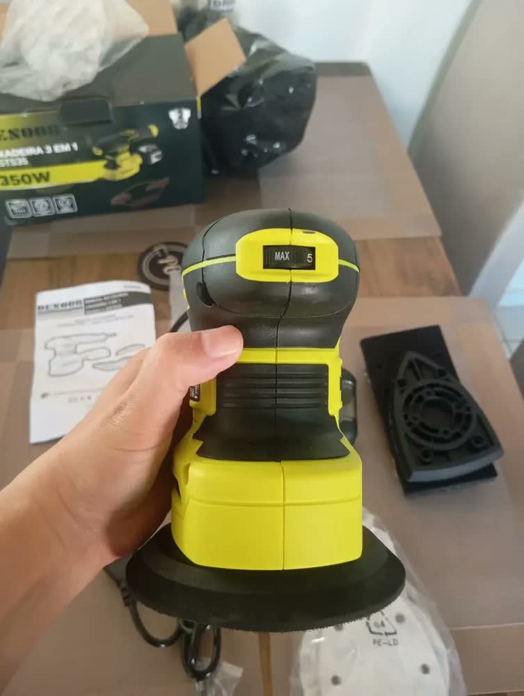 foto de Lixadeira Orbital 350w 3 En 1 Lijadora Electrica Professional Redonda Cuadrada En Forma De Delta 6 Velocidades Com 15 Lixas Desoon