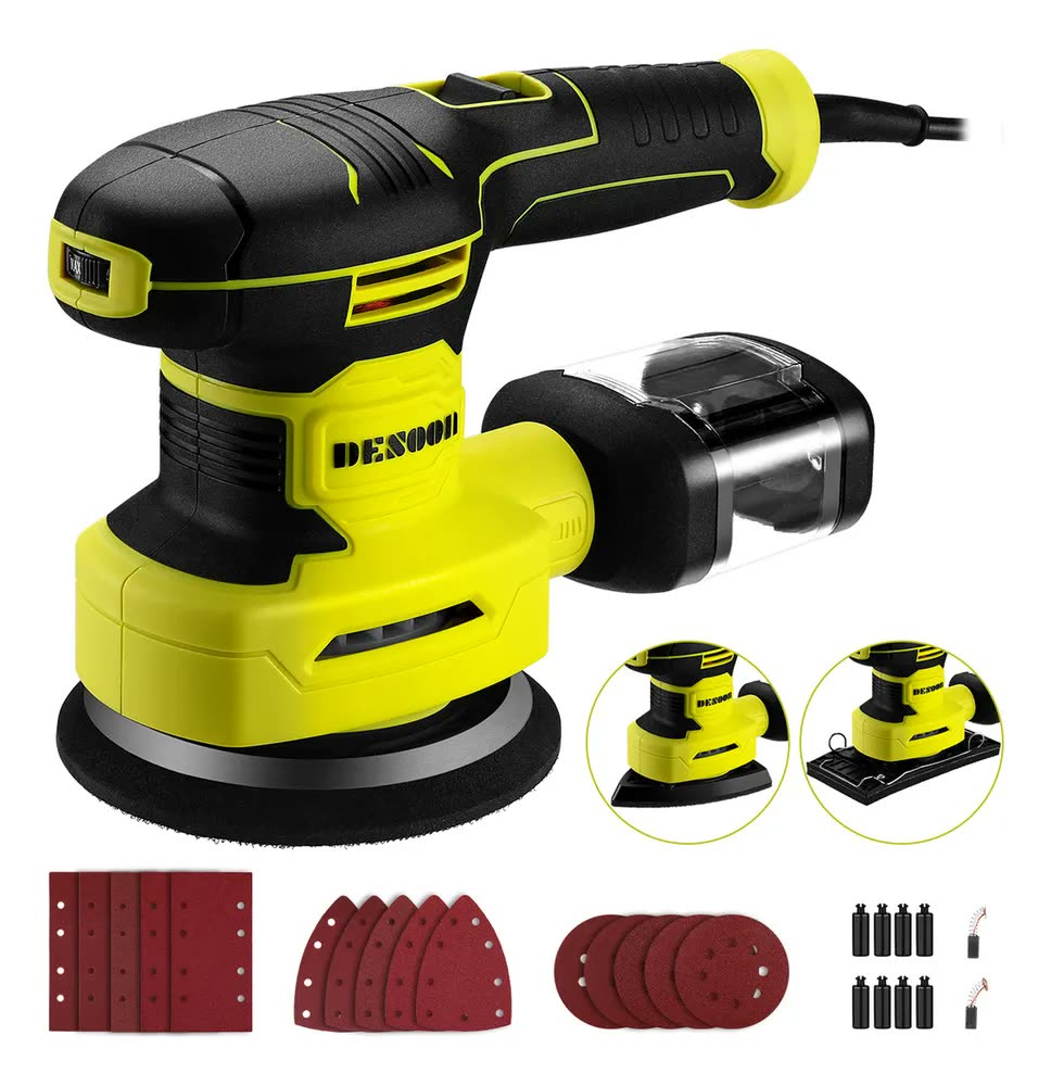 Lixadeira Orbital 350w 3 En 1 Lijadora Electrica Professional Redonda Cuadrada En Forma De Delta 6 Velocidades Com 15 Lixas Desoon