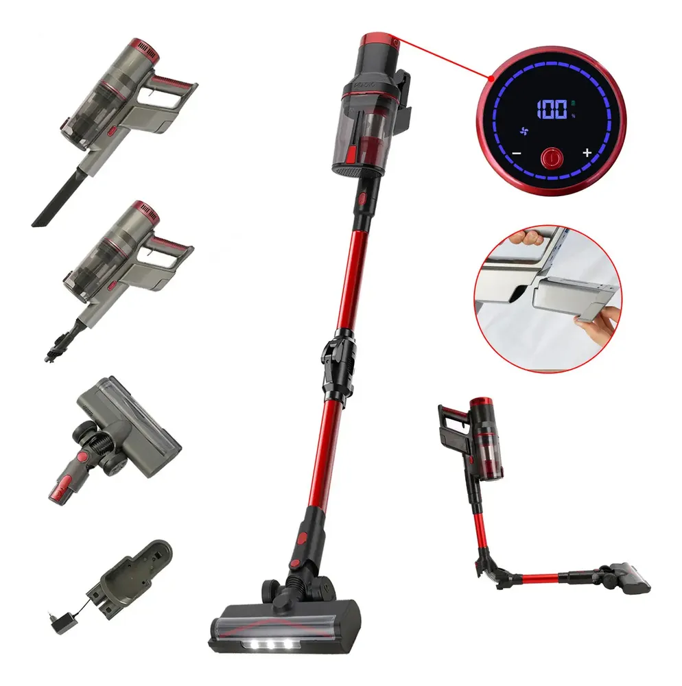 foto de Aspirador de Pó Sem Fio 250W Vertical LED 22KPa Dobrável 1L VidaValu