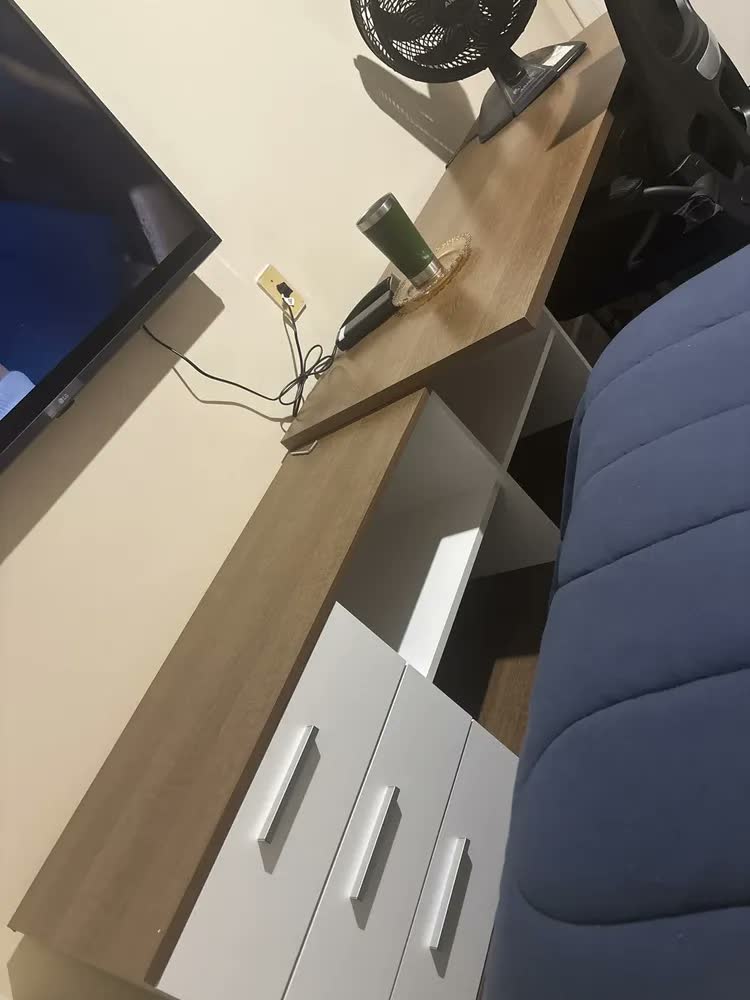 foto de Mesa de canto Madesa Lisboa para computador Bm Gamer marrom/branca