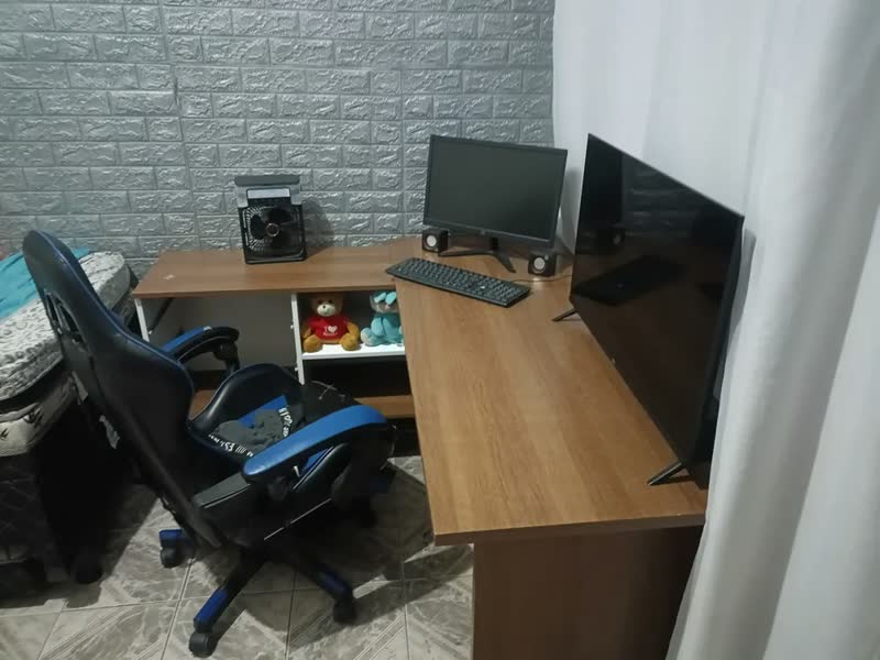 foto de Mesa de canto Madesa Lisboa para computador Bm Gamer marrom/branca
