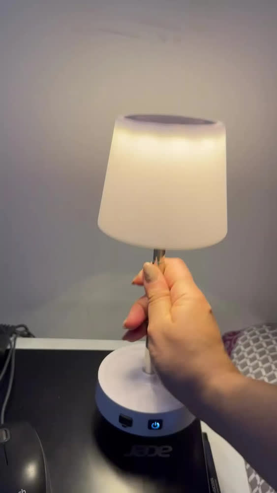 foto de Abajur Led Recarregável Retrátil De Aço Luz Neutra Ajustável