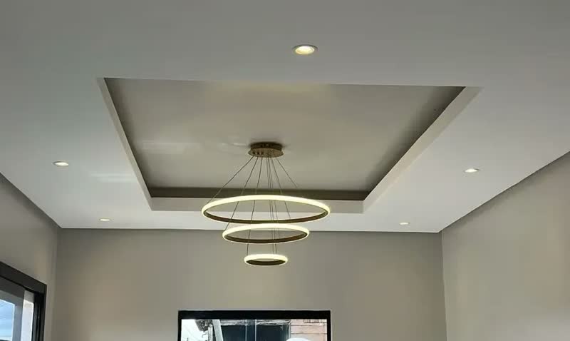 foto de Lustre Led Sala Moderno 72W 3 Arcos Pendente Luminária Teto Lustre Sala De Jantar Com Controle Luxo Moderno Cozinha Luminaria De Teto Para Sala Marca Camperluz