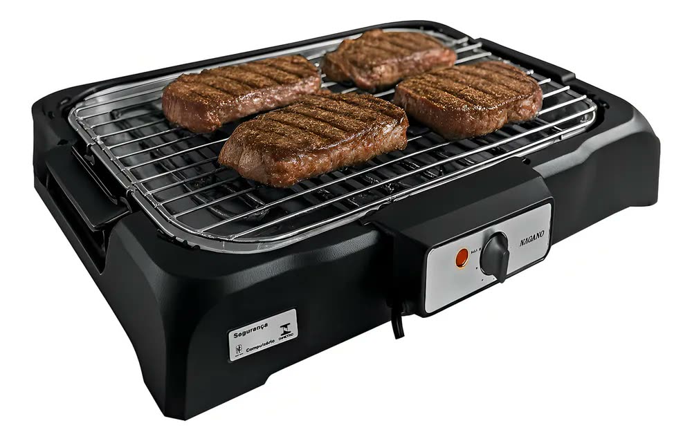Churrasqueira Elétrica 1800w 8 Níveis Portátil De Mesa