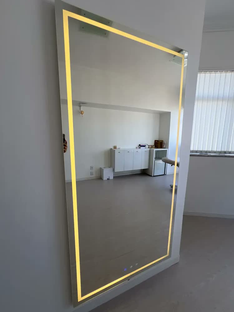 foto de Espelho Iluminado Corpo Inteiro 180x90 Touch Screen 3 Cores Moldura Sem Moldura