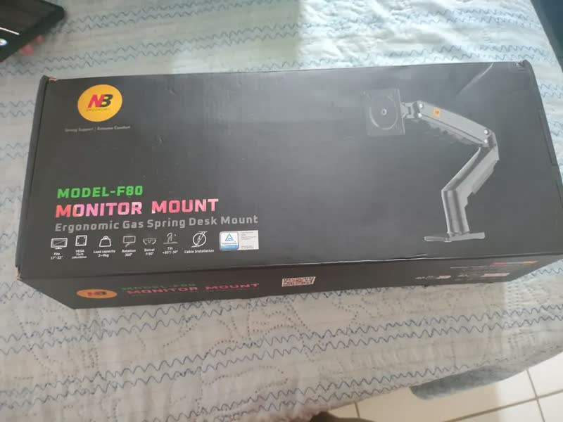 foto de Suporte Articulado Monitor Braço Pistão A Gas Nb F80 Setup Cor Cinza-escuro