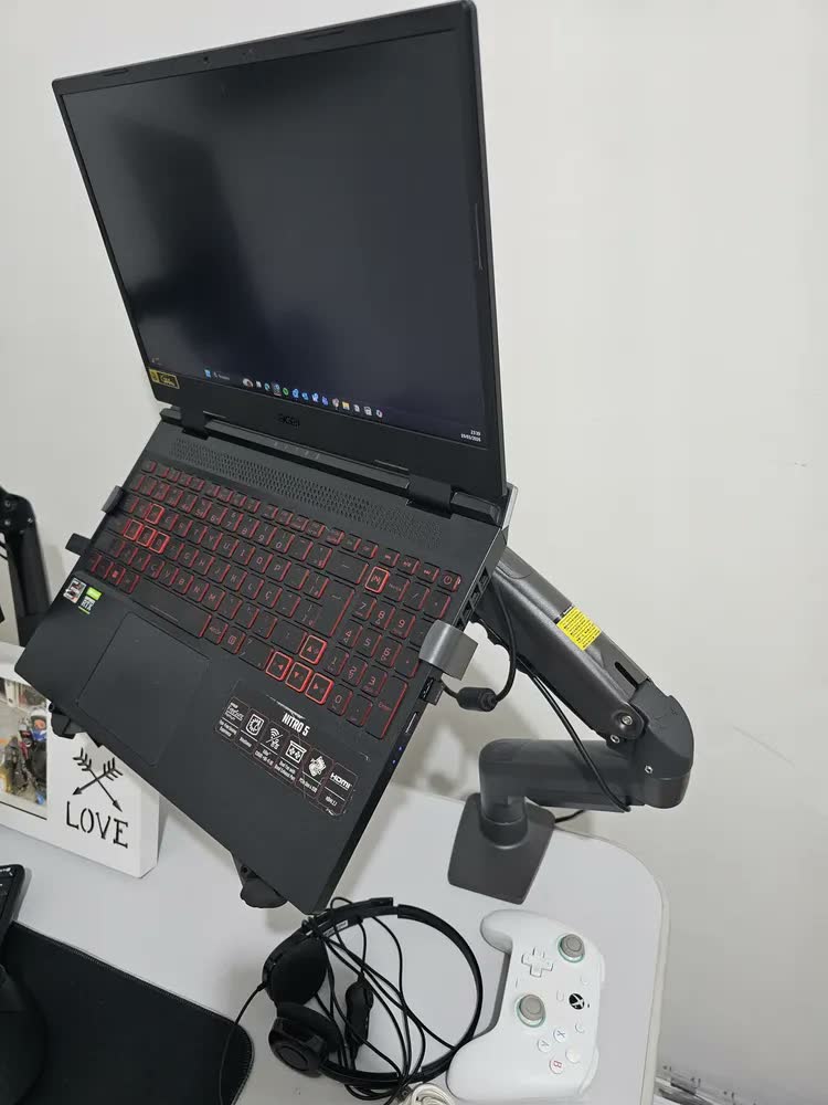 foto de Suporte Articulado Monitor Braço Pistão A Gas Nb F80 Setup Cor Cinza-escuro