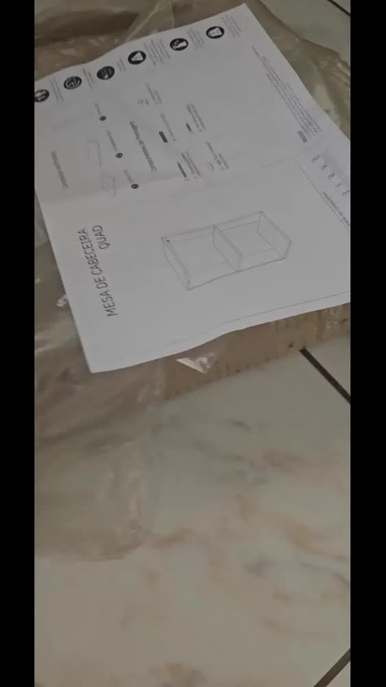foto de Mesa Cabeceira Criado Mudo Branco MDP Moderno Com Prateleiras Deltre