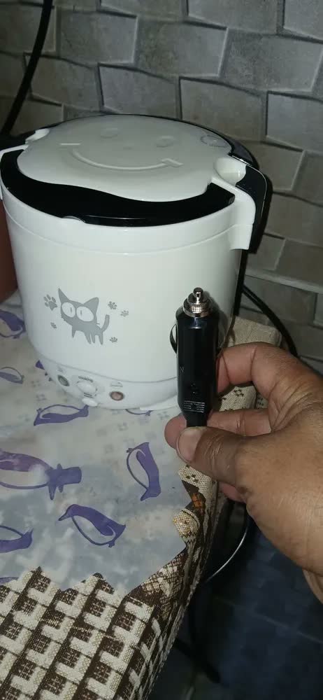 foto de Panela Elétrica de Arroz Portátil para Carro 1L - Branca