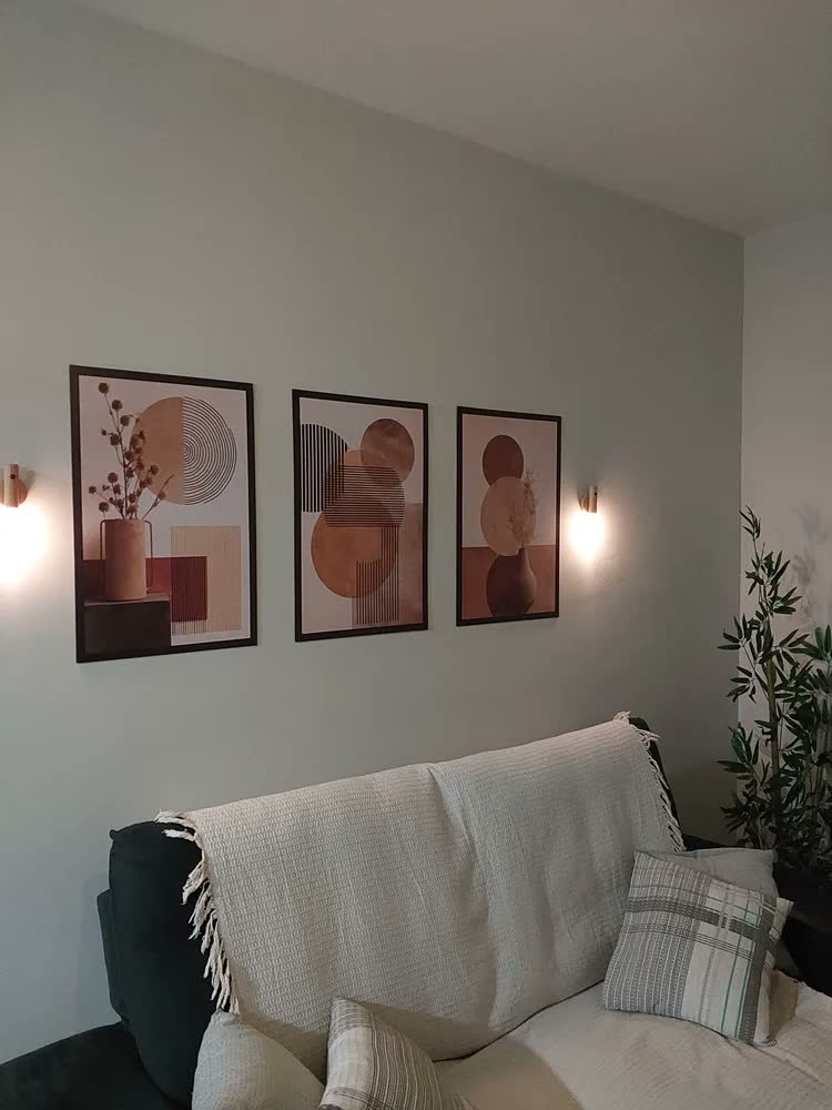 foto de Quadros Abstratos Geométricos Boho Terroso Marrom 122x60