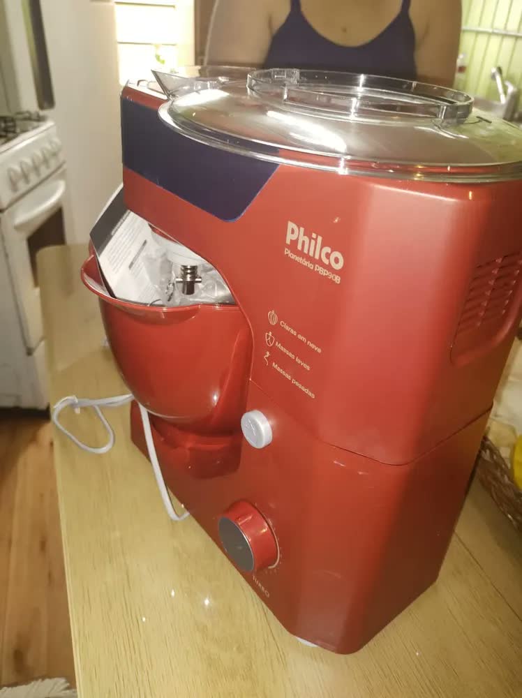 foto de Batedeira Planetária Philco Pbp90b Profissional Vermelho N/a