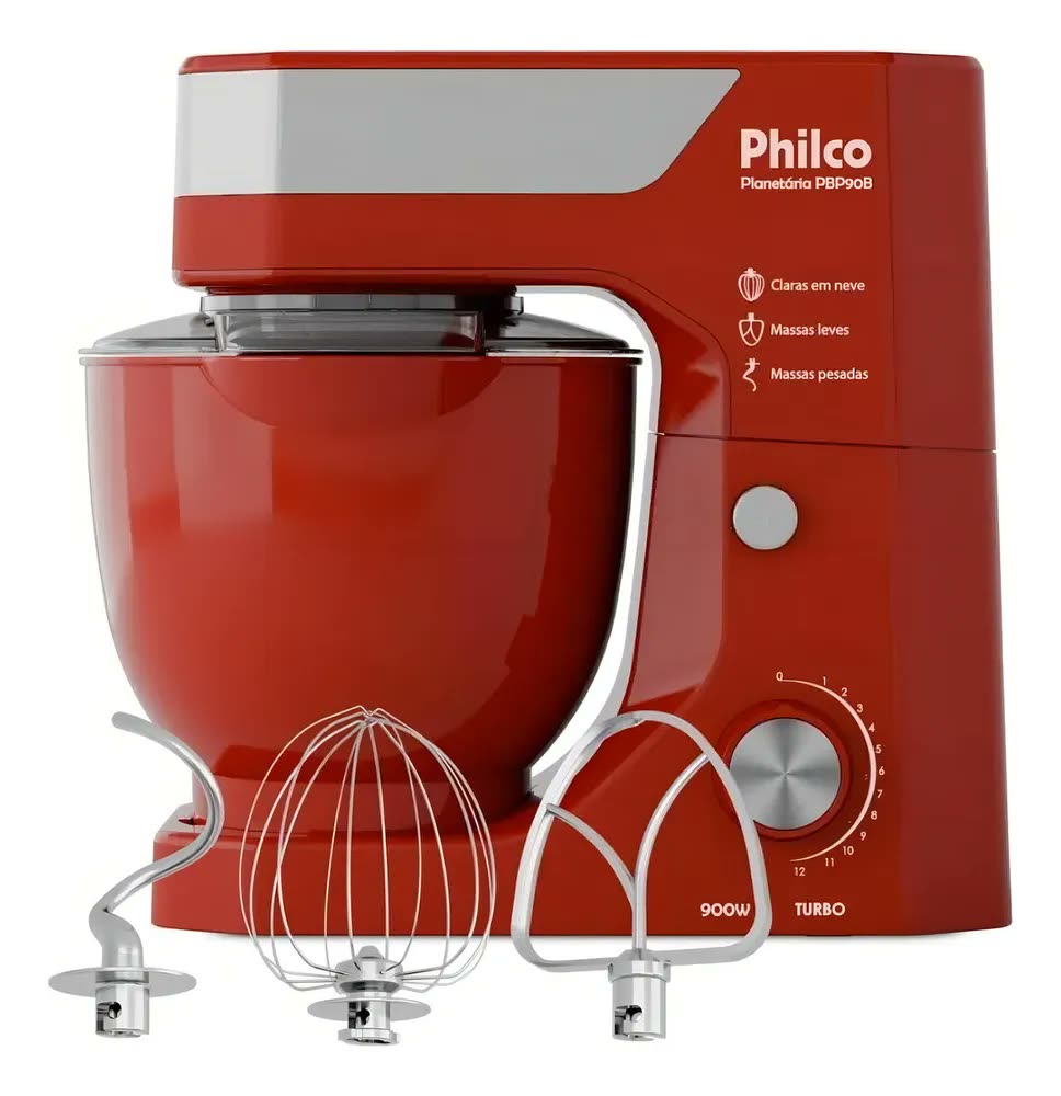 Batedeira Planetária Philco Pbp90b Profissional Vermelho N/a
