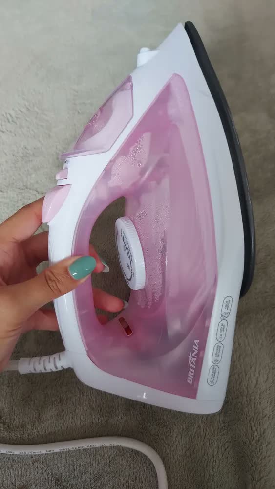 foto de Ferro De Passar A Vapor Britânia Rosa Super Carbon Bfve01a Rosa-claro