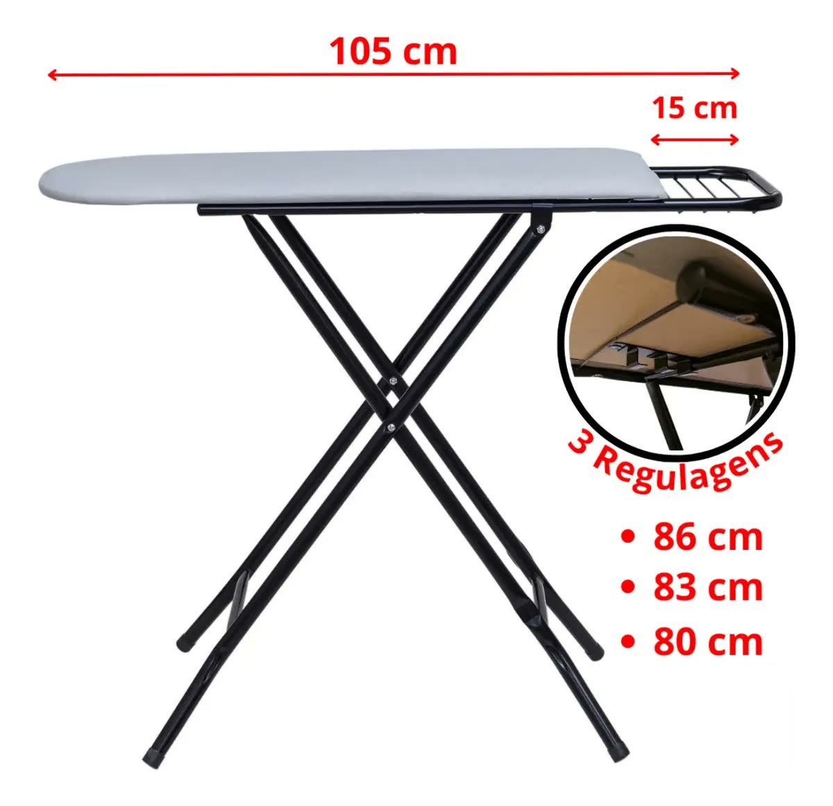 Mesa Taboa De Passar Grande Extra Forte Aço Dobrável