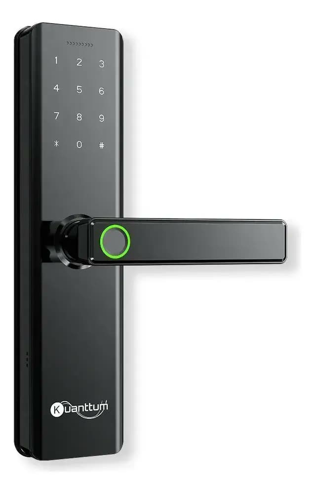 Fechadura Digital Kuanttum Delta Pro Wi-Fi para Porta de Madeira com Biometria e Senha