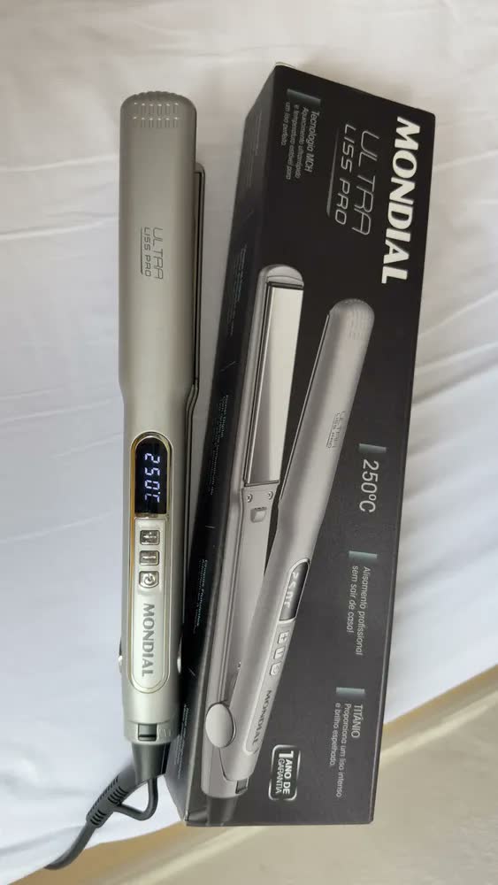 foto de Prancha Progressiva Ultra Liss Pro 250°C P-02-PRO Tecnologia MCH Prata Mondial