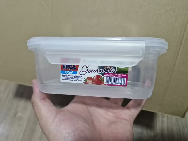 foto de Kit 12 Potes Plásticos 750ml Para Alimentos Hermético Freezer Microondas Marmita Sem Bpa Organizador Com Tampa E Travas Ourolar